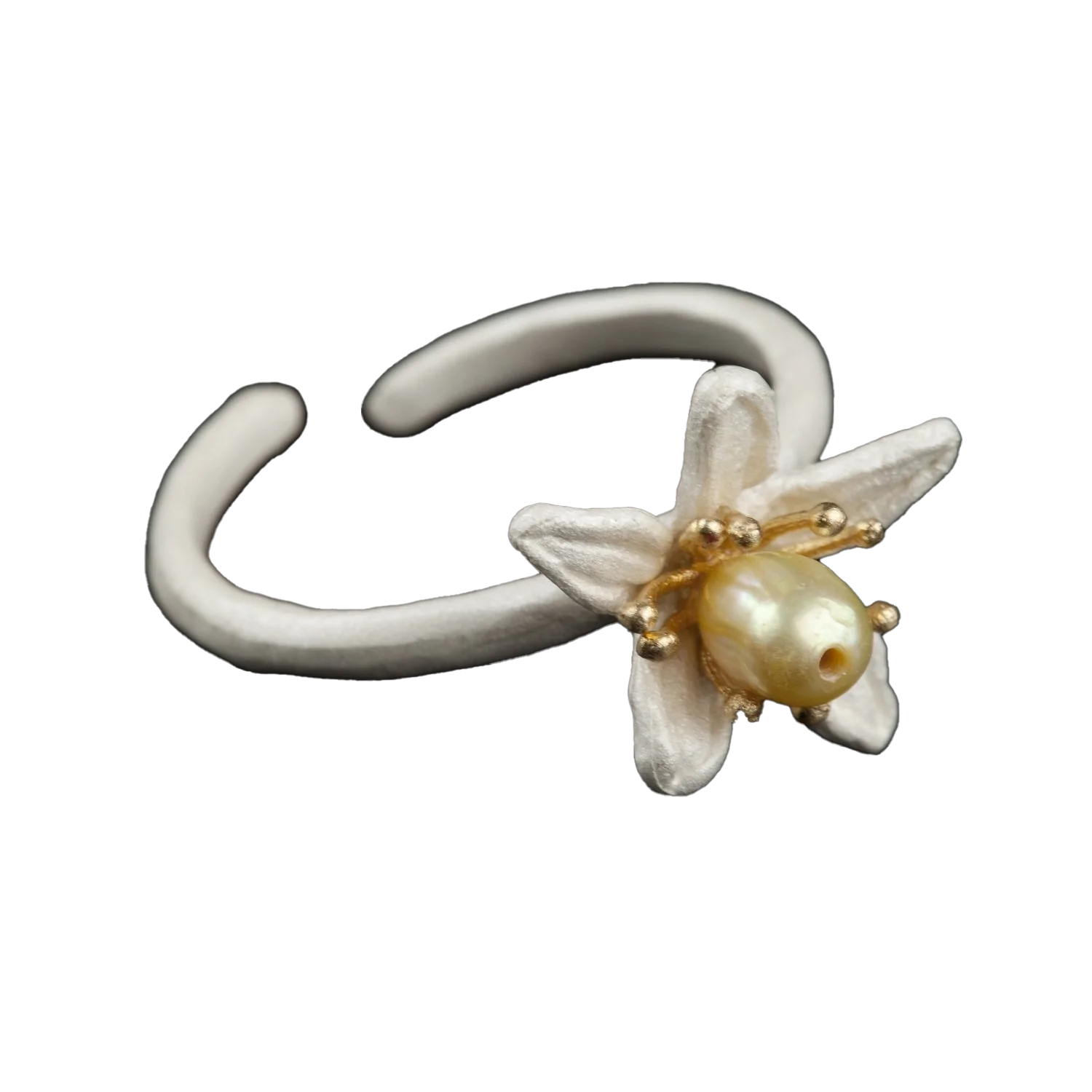 Orange Blossom Single Flower Ring