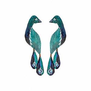 Petite Painted Peacock Earrings