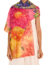 Linen Bountiful Blooms Scarf