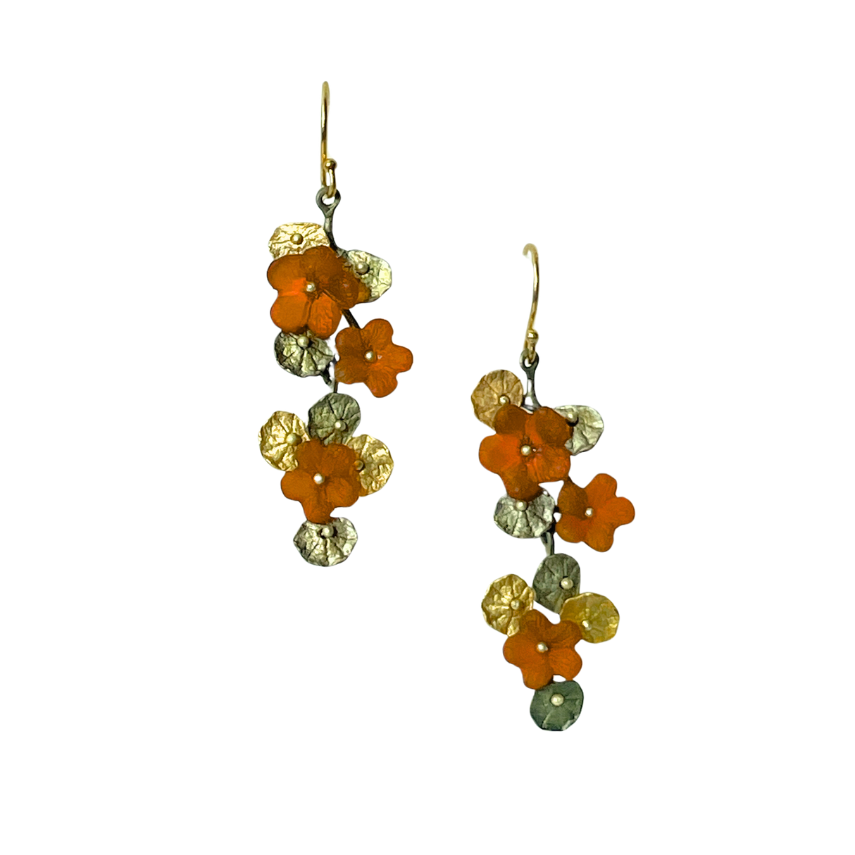 Nasturtium Cluster Drop Earrings