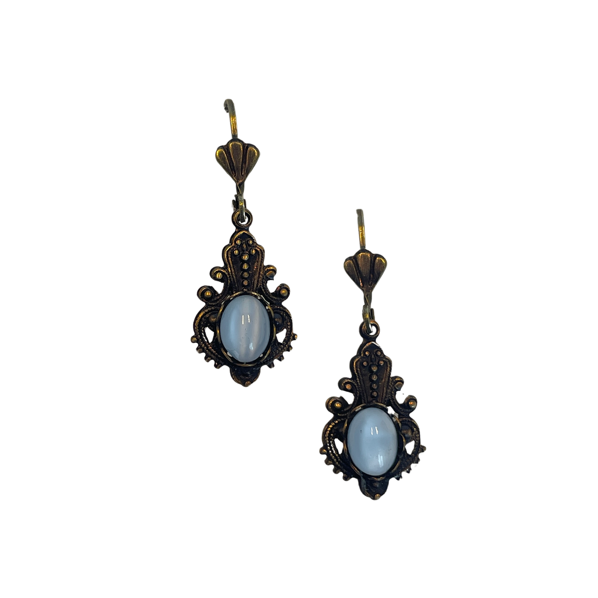 Blue Lampwork Glass Earrings