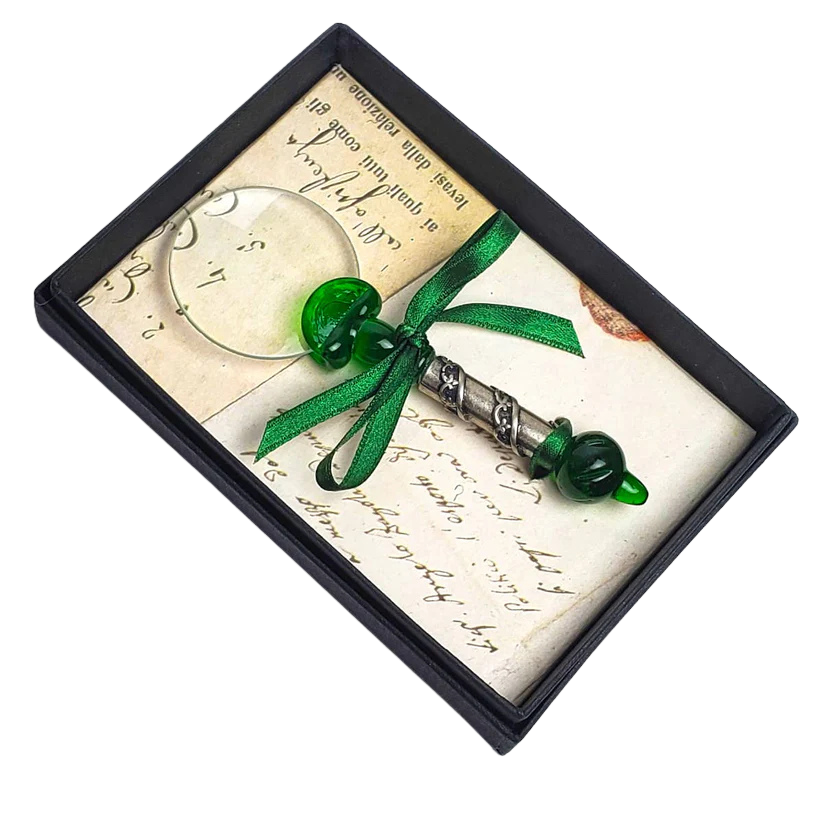 Green Glass Desk Magnifier