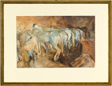 Bus Horses in Jerusalem Silk Scarf