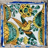 Mexican Coaster: Bird with Blue Border