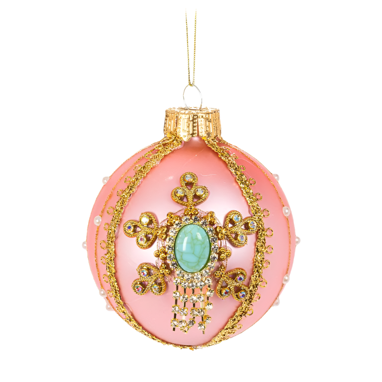 Pink with Gems Ball Ornament