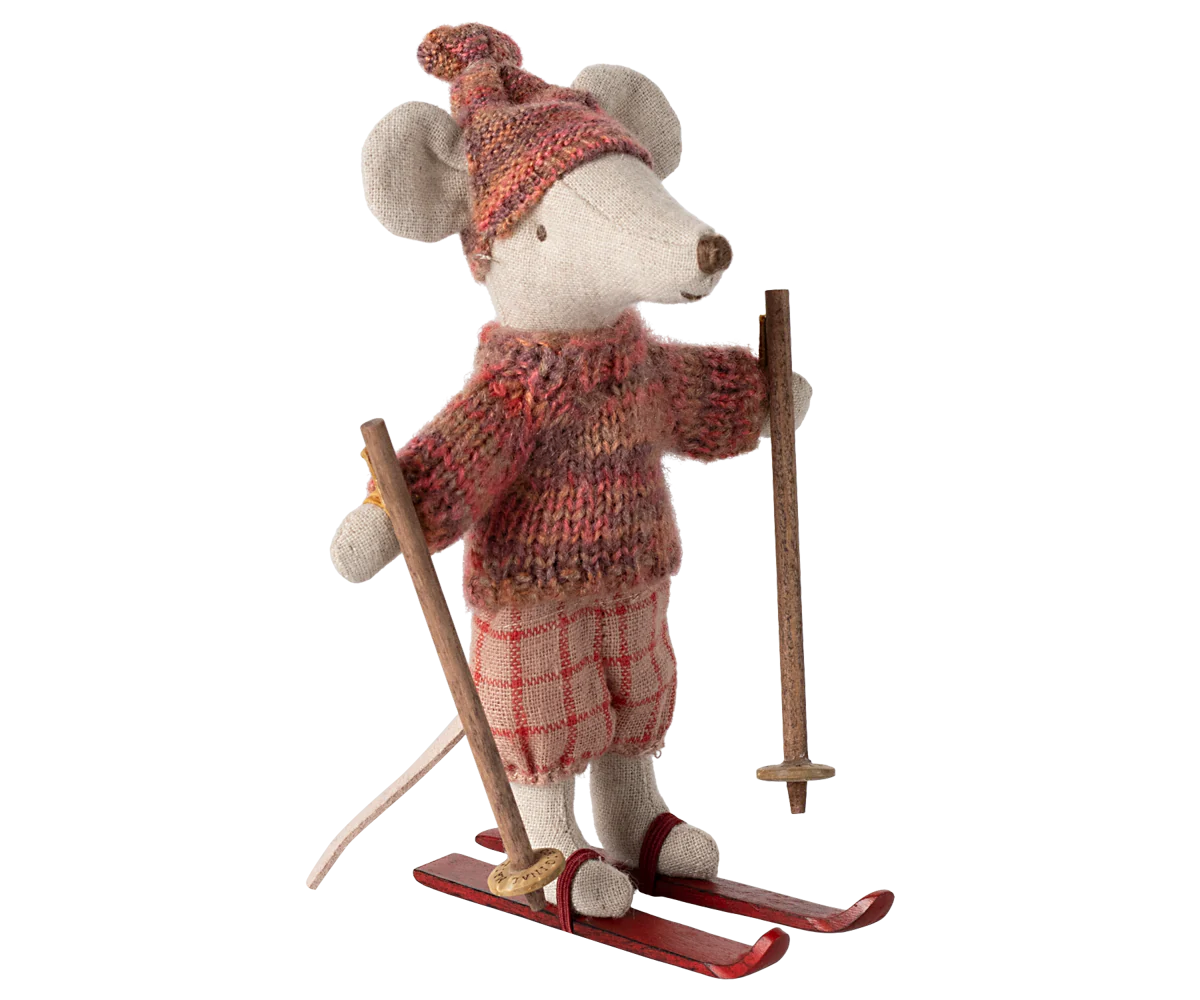 Big Sister Winter Ski Mouse in Rose