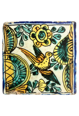 Mexican Coaster: Bird with Blue Border