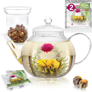 Teabloom Clear Glass Teapot