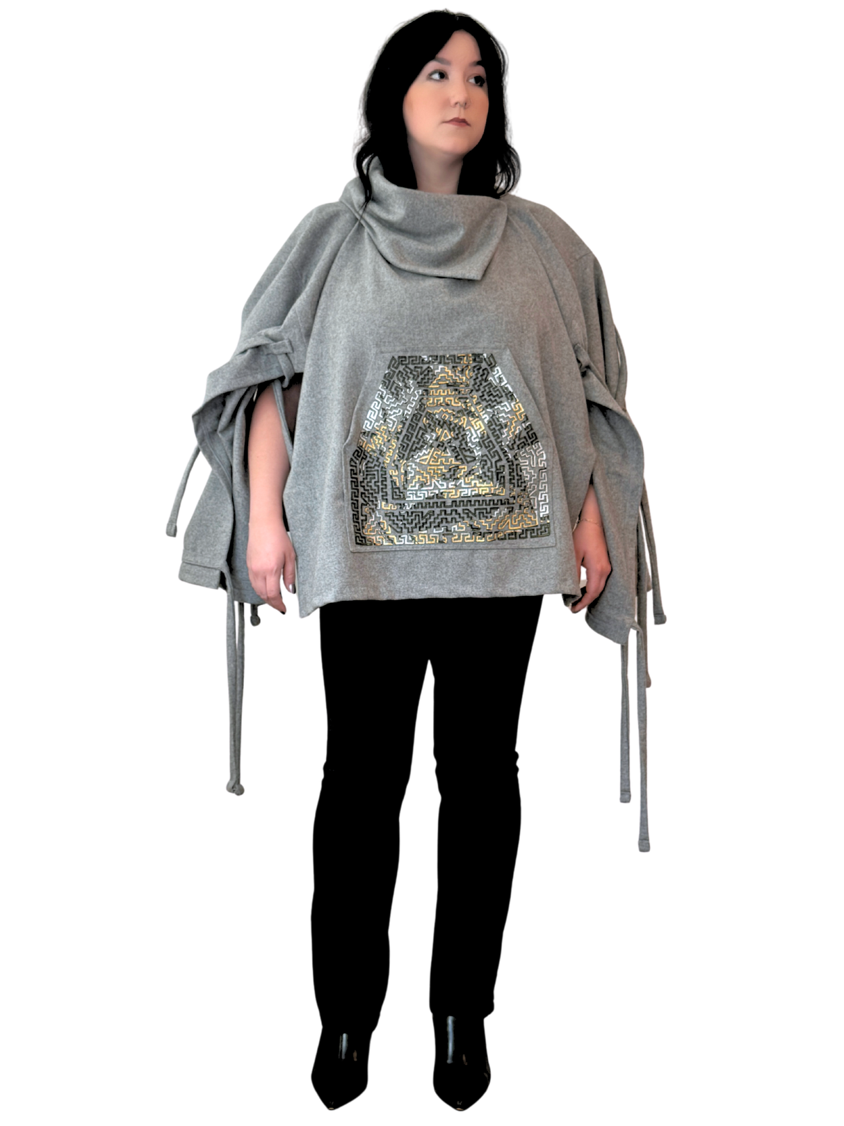 Grey Cincha Poncho