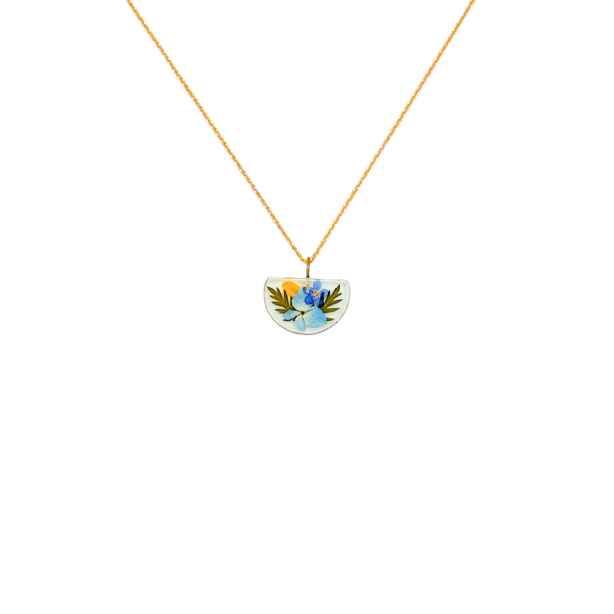 Floral Mix Half Moon Necklace