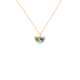 Floral Mix Half Moon Necklace