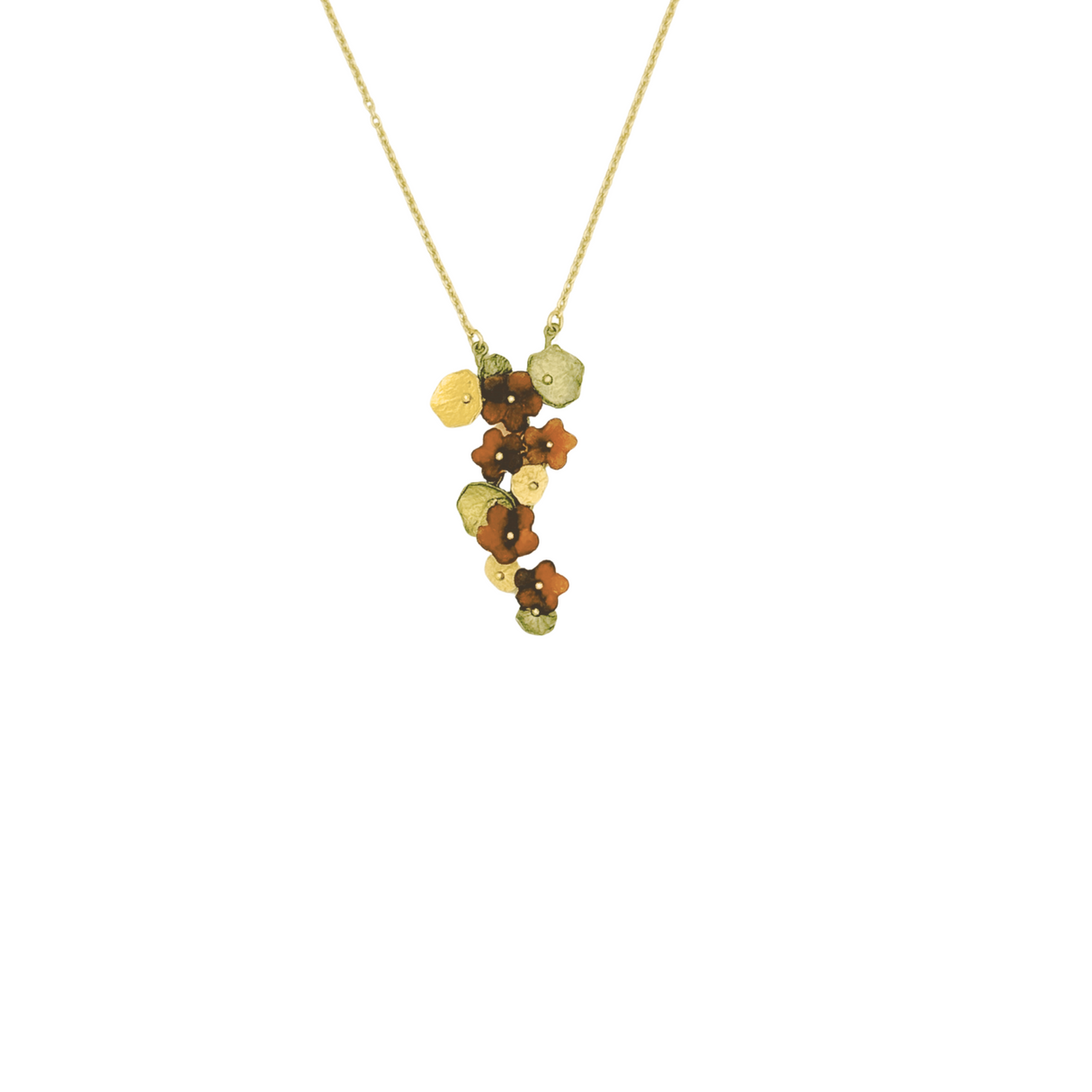 Nasturtium Cluster Drop Necklace