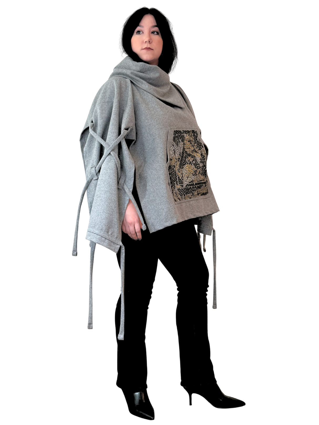 Grey Cincha Poncho