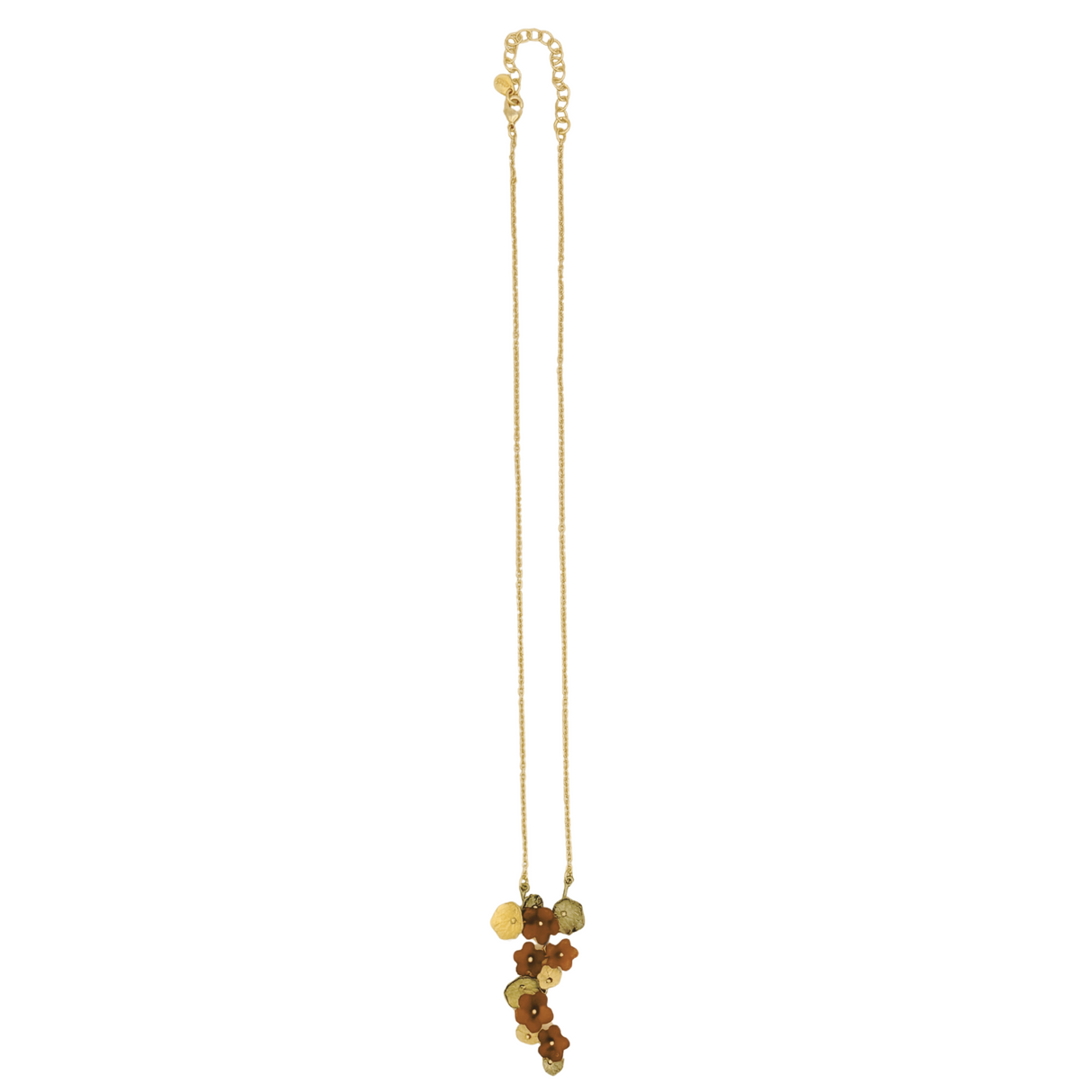Nasturtium Cluster Drop Necklace