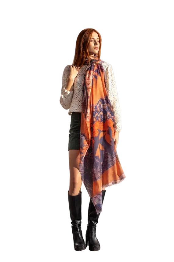 Coral Cashmere Scarf