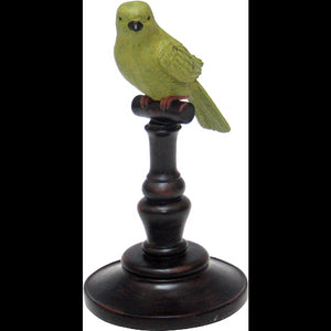Green Bird on Short Pedestal Figurine