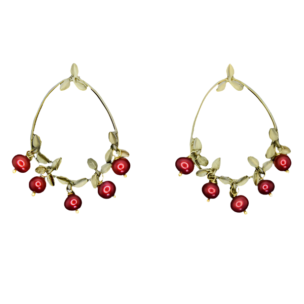 Cranberry Hoop Earrings