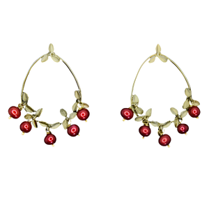 Cranberry Hoop Earrings