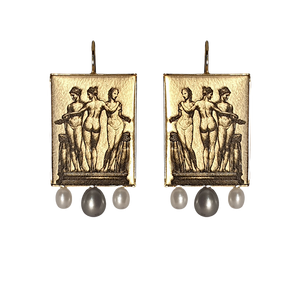Three Graces & Pearls Statement Earrings