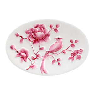 Pink Bird Porcelain Soap Dish