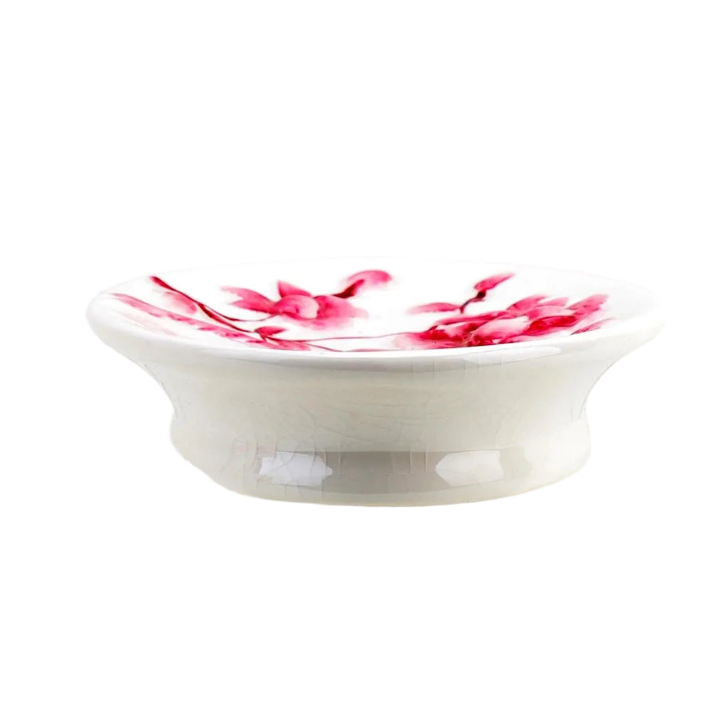 Pink Bird Porcelain Soap Dish