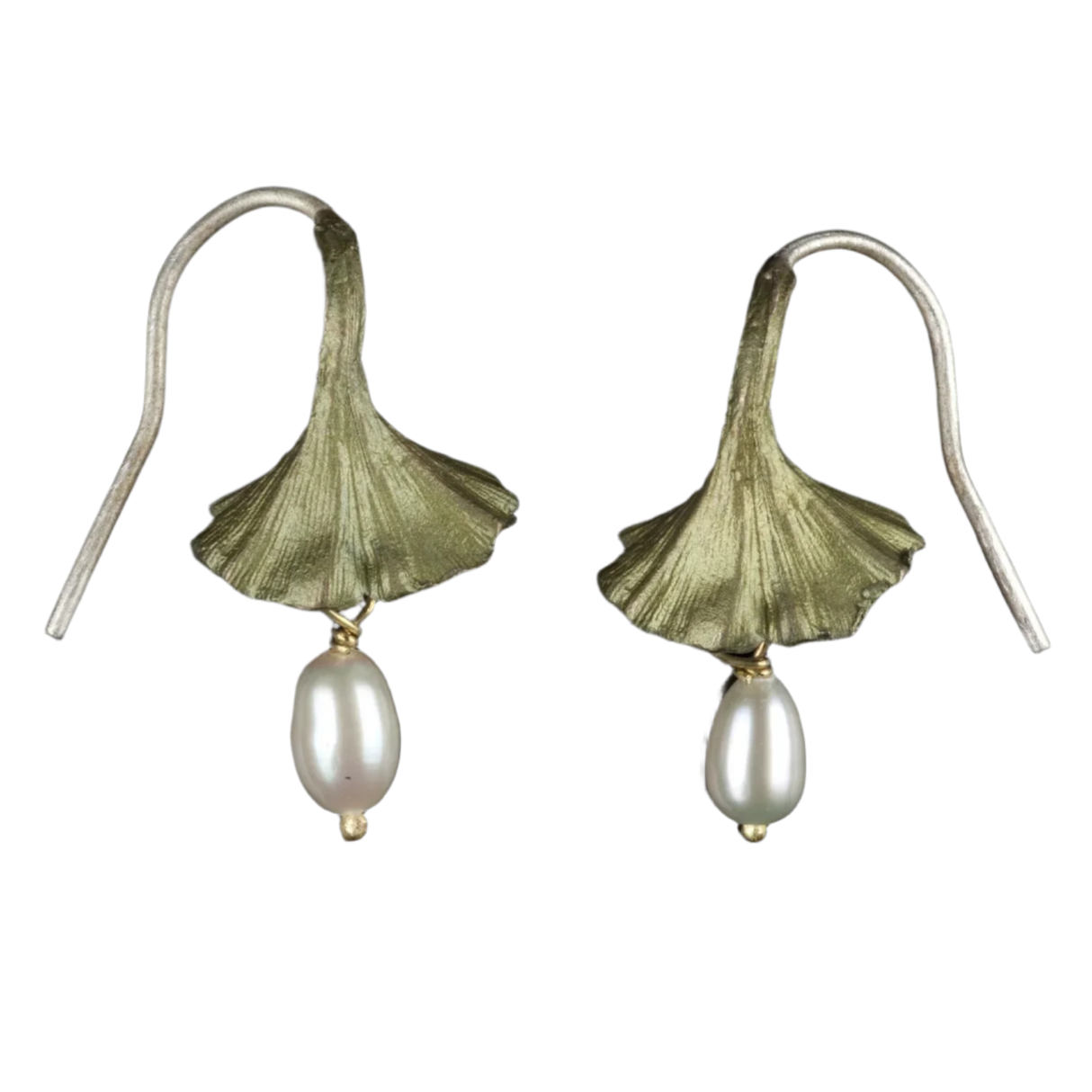 Ginkgo Pearl Drop Earrings