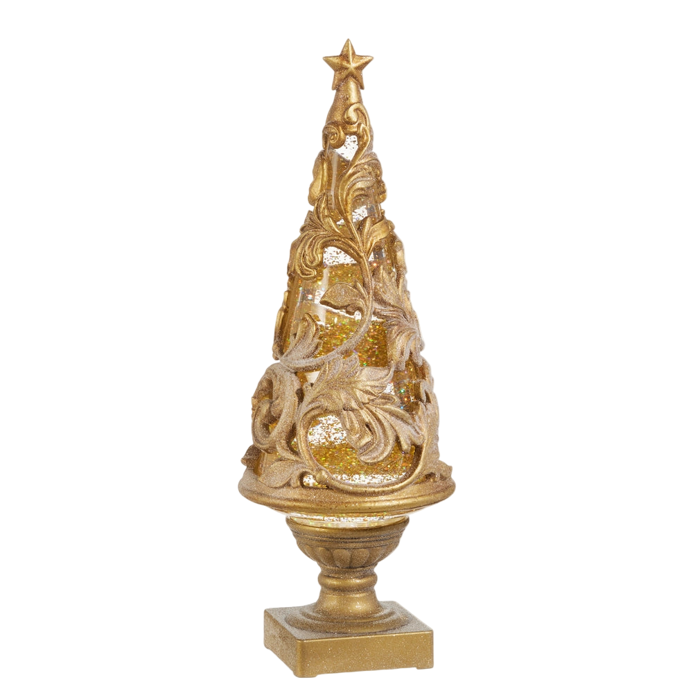 Lighted Gold Scrollwork Tree