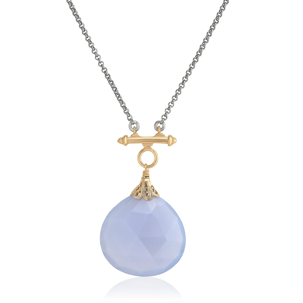 Santorini Blue Chalcedony Sterling Necklace - Garden of Silver
