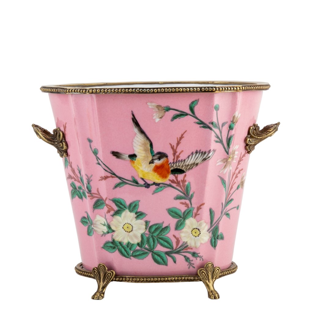 Pink Garden Porcelain Planter