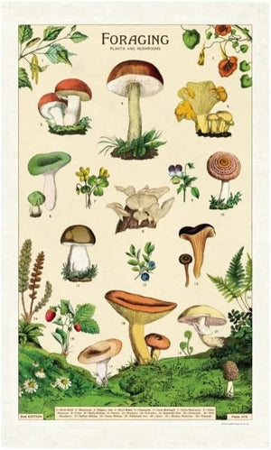 Foraging for Mushrooms Tea Towel