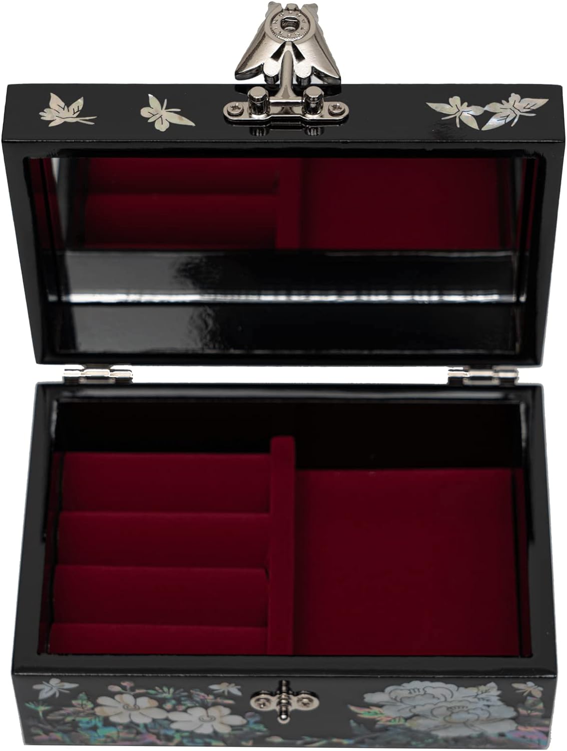 Small Colorful Peonies Mother-of-Pearl Inlaid Jewelry Box – Gift