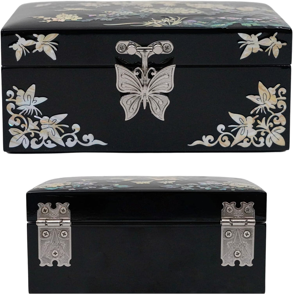 Small Birds & Plum Blossom Mother-of-Pearl Inlaid Jewelry Box