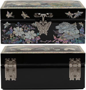 Small Colorful Peonies Mother-of-Pearl Inlaid Jewelry Box