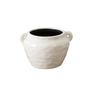 White Crackle Pottery Planter