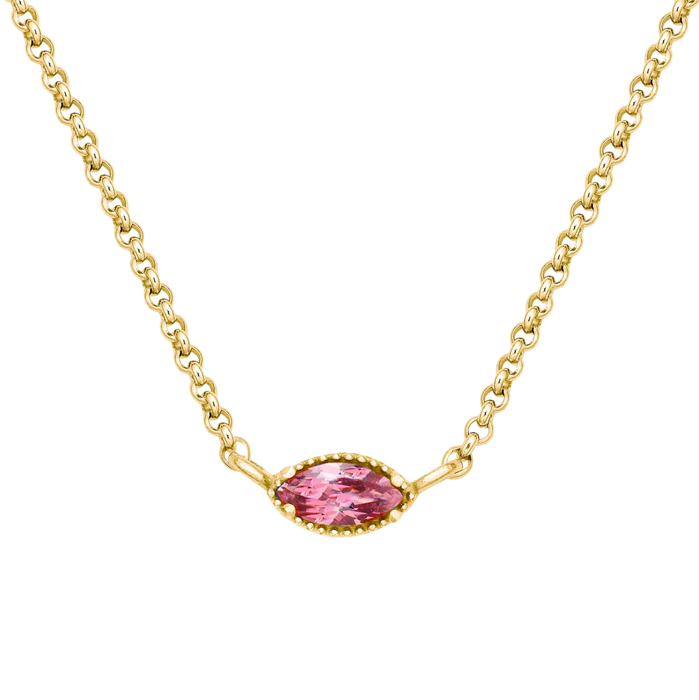 Pink Topaz Petite Pendant Necklace