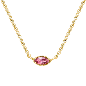 Pink Topaz Petite Pendant Necklace