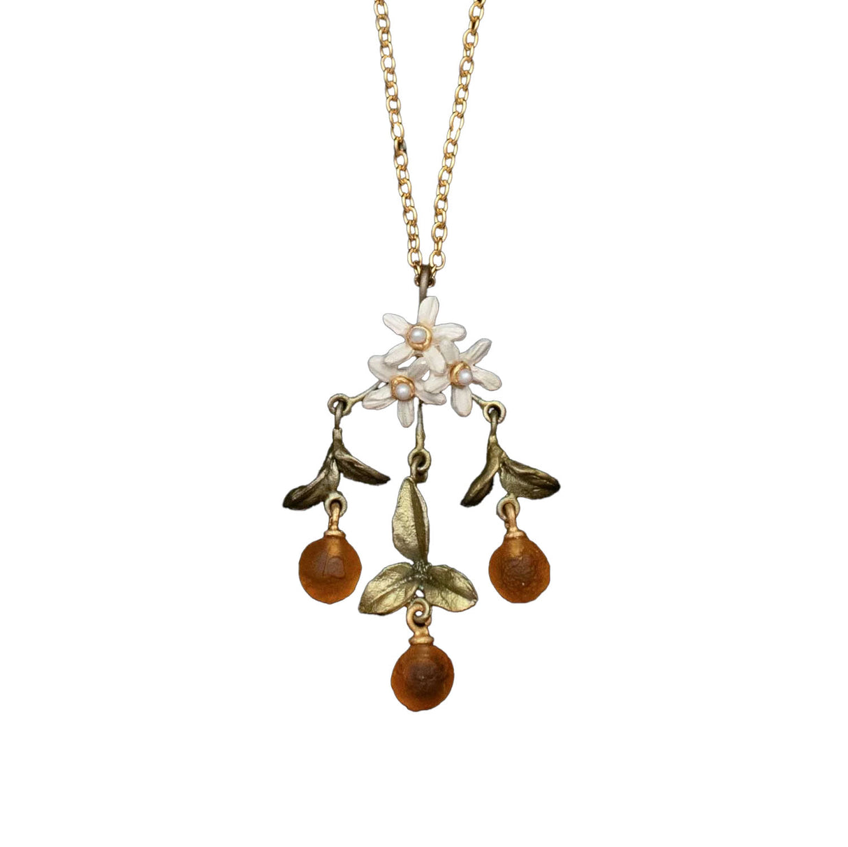 Dainty Orange Blossom Pendant Necklace