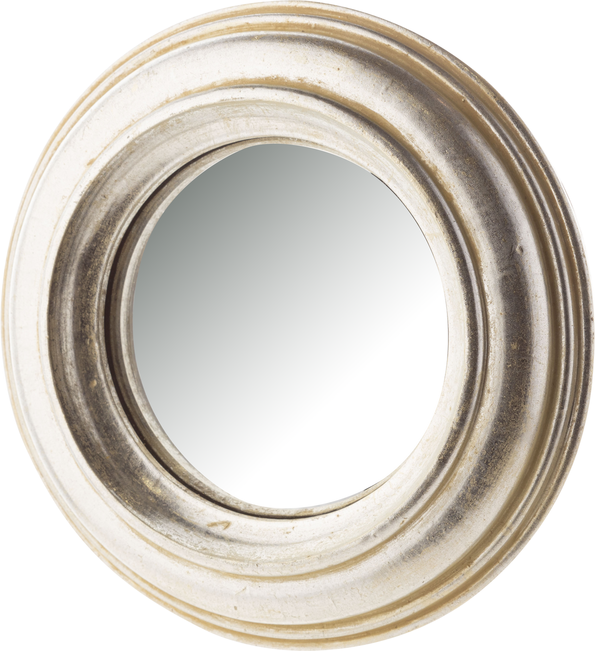 Antiqued Silver Convex Mirror