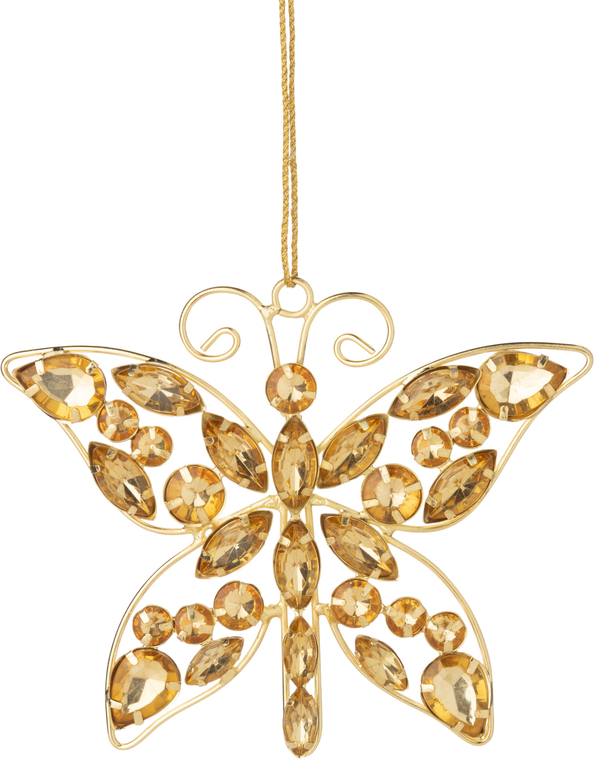 Gold Jeweled Butterfly Ornament