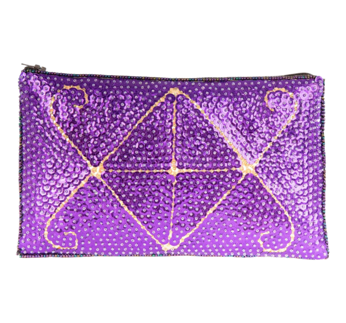 Purple & Blush Ayizan Haitian Beaded Clutch