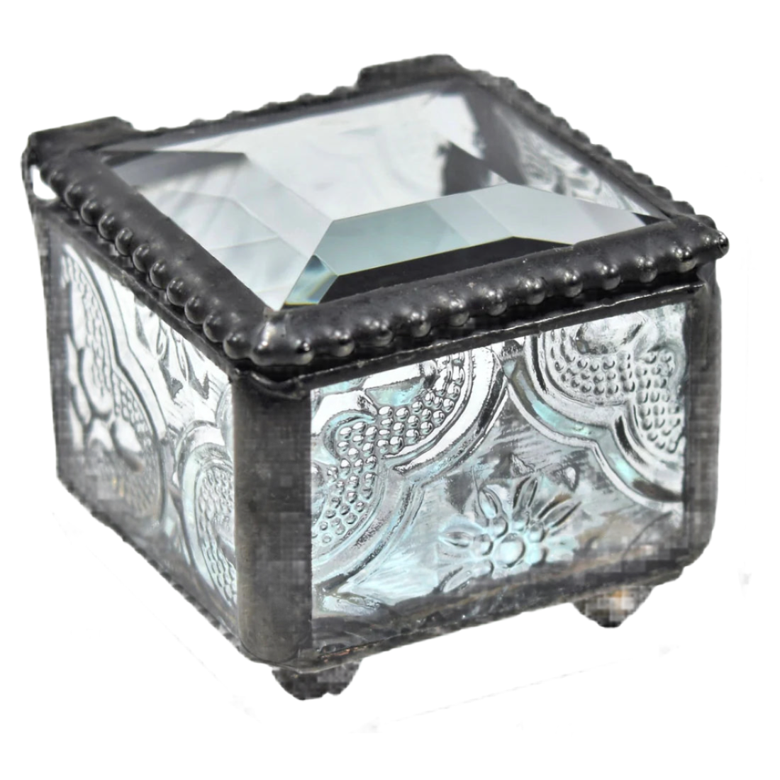 Etched Glass Mini Square Box