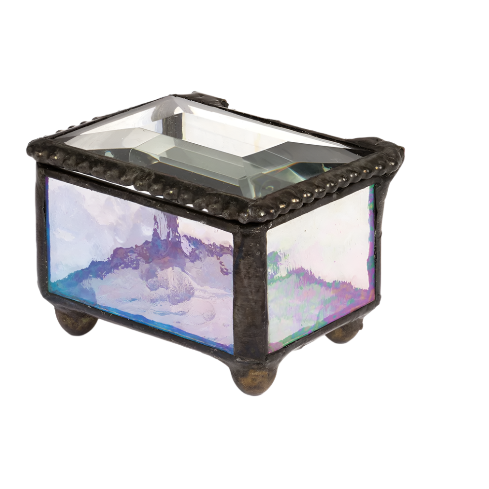 Clear Iridized Mini Glass Box