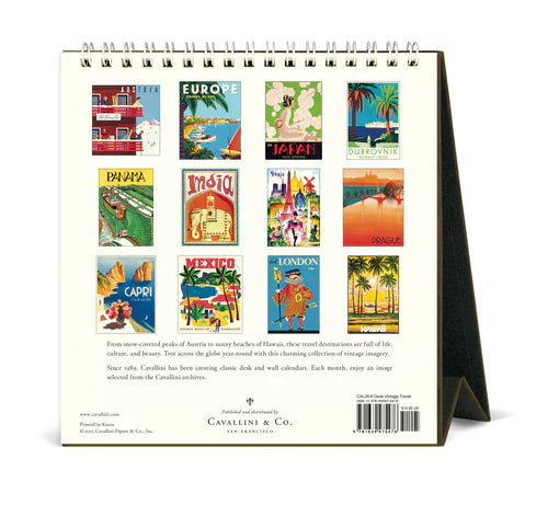 2026 Vintage Travel Desk Calendar