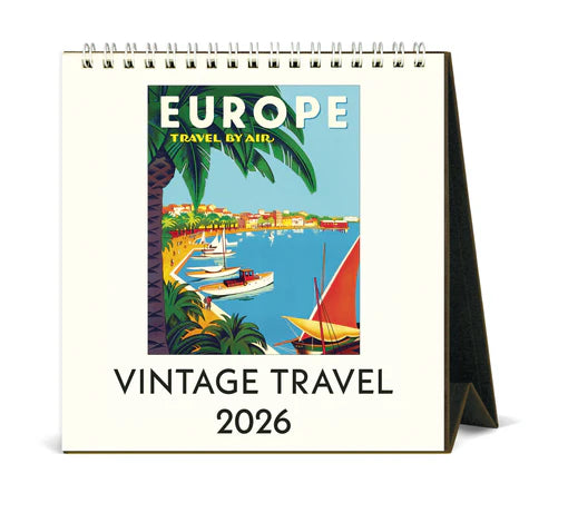 2026 Vintage Travel Desk Calendar
