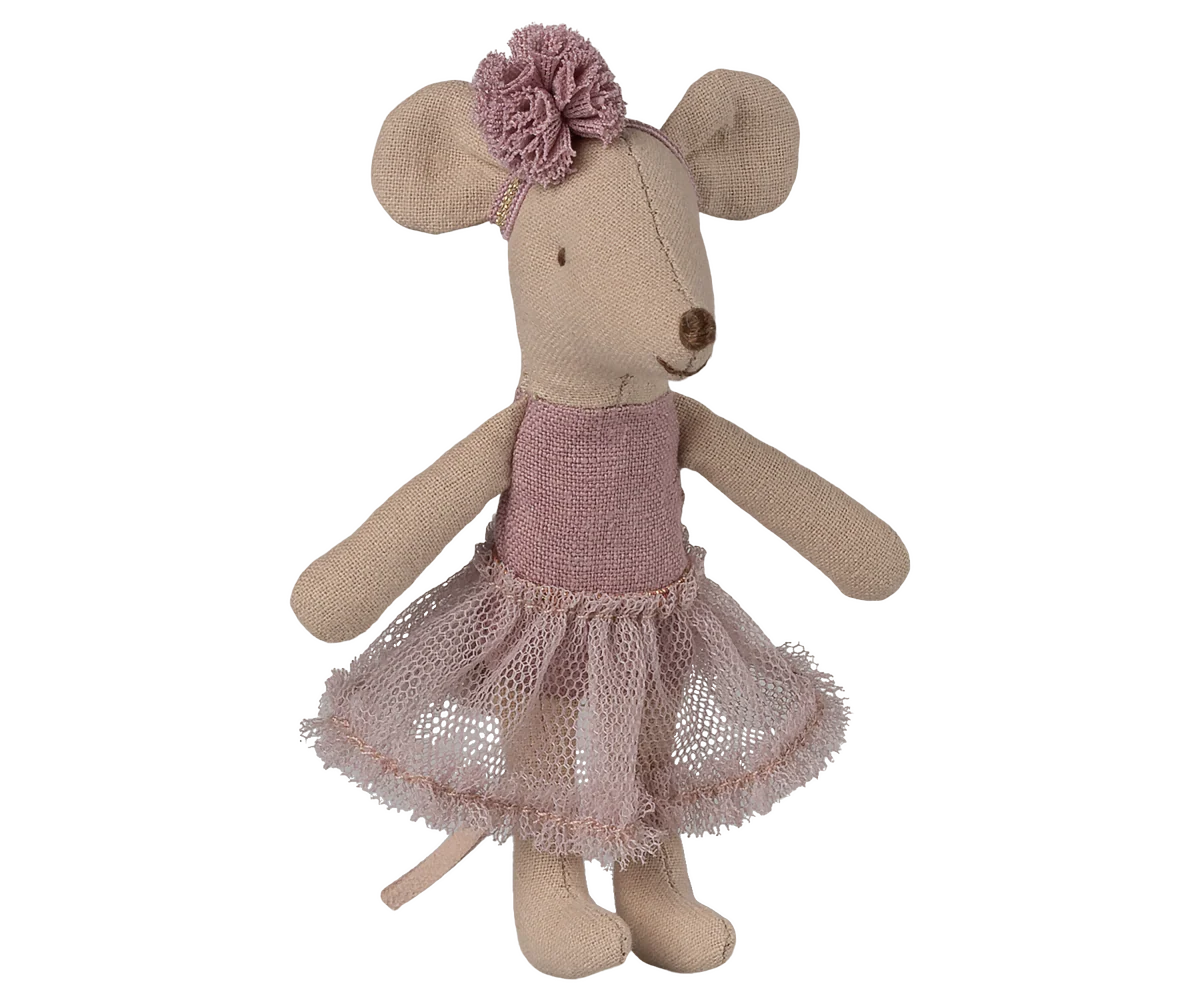 Little Sister Ballerina Mouse in Heather Tutu
