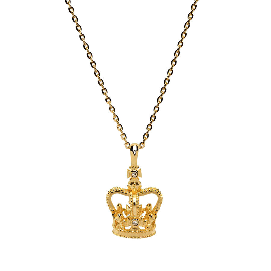 Buy GOLD CROWN NECKLACE, Modern Design Thin Chain Princess Crown Moissanite  Necklace, Trendy Queen Crown Necklace Gift for Her Online in India - Etsy
