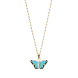 Blue Butterfly Pendant Necklace