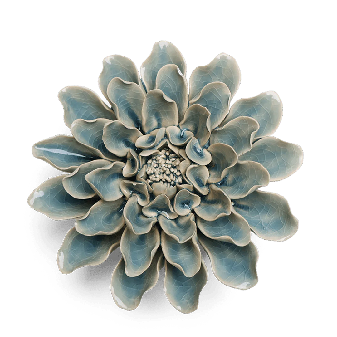 Blue Aphrodite Dahlia Ceramic Flower