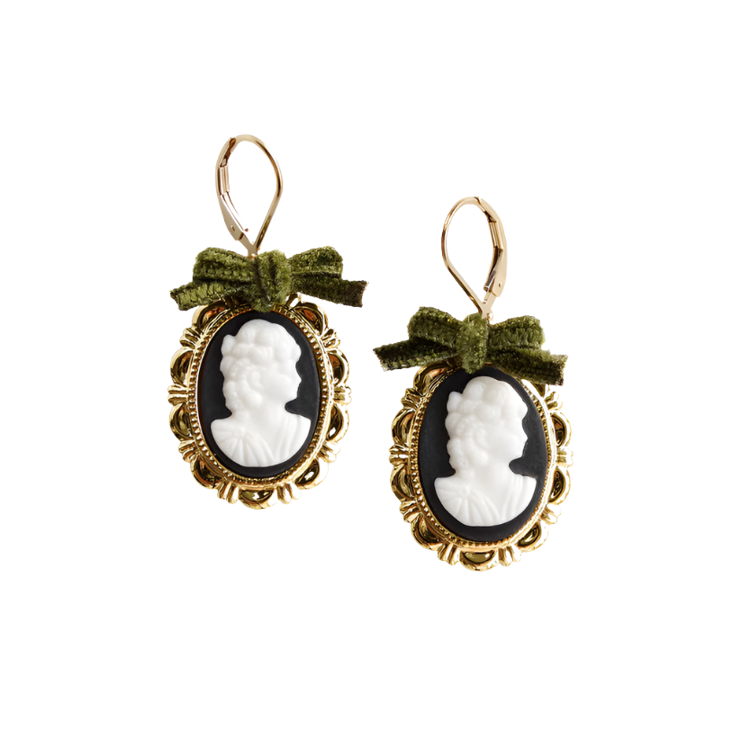 Dark Romance Goddess Cameo Earrings