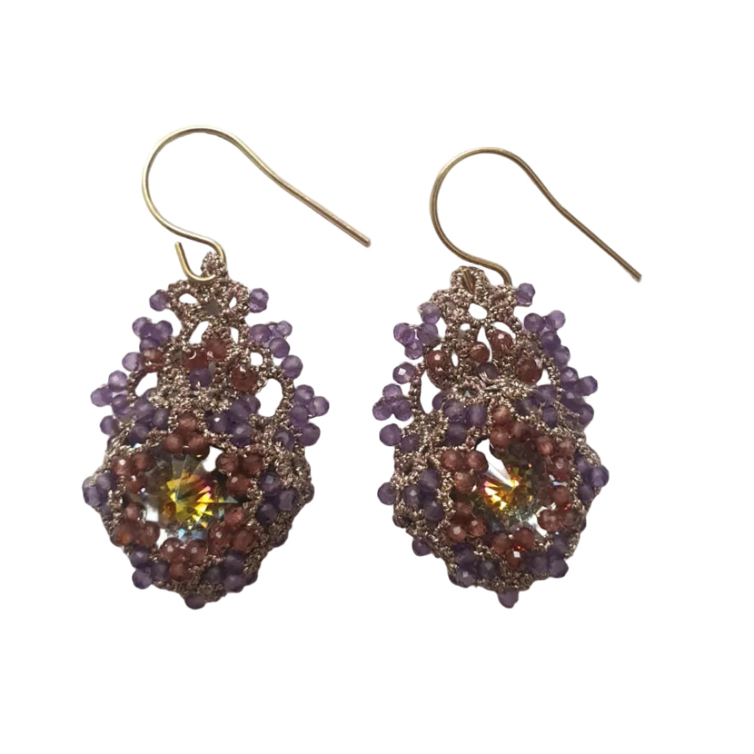 Amethyst & Garnet Earrings